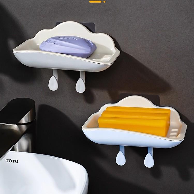 

Newcomer Exclusive: Punch-Free Adhesive Soap Dish with Draining Hooks for Bathroom & Dorm