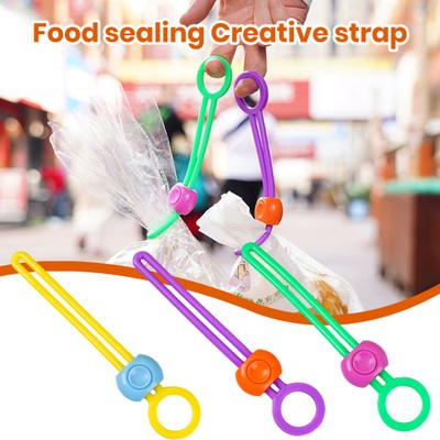 2 Pcs Sealing Straps Hanging Hole Airtight High Elasticity Good Seal Hold Tightly Preserve Food Leakproof Crisp Bag Mouth Sealing Ties Household Stuff