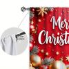 2 Stück Festliche Atmosphäre mit Merry Christmas bedrucktem Vorhang für Weihnachts-Heimdeko - Stangentasche Fensterbehandlung für Schlafzimmer