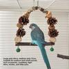 Wooden Parrot Swing, Log Bird Standing Pole Play, Grinding Mouth Mountain Pineapple Pinecone Nut Chewing String Parrot Toys