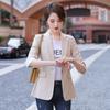 K-style Spring/Summer New Arrival Fashion Commuter Ol Thin Suit Collar One Button Five-Quarter Sleeve Small Business Suit Coat Easiest for Match Women