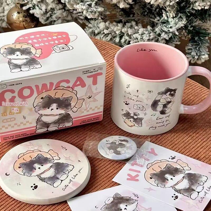 Cartoon Lazy Cat Ceramic Coffee Mug - Perfect for Home, Office, or Personal Gifts