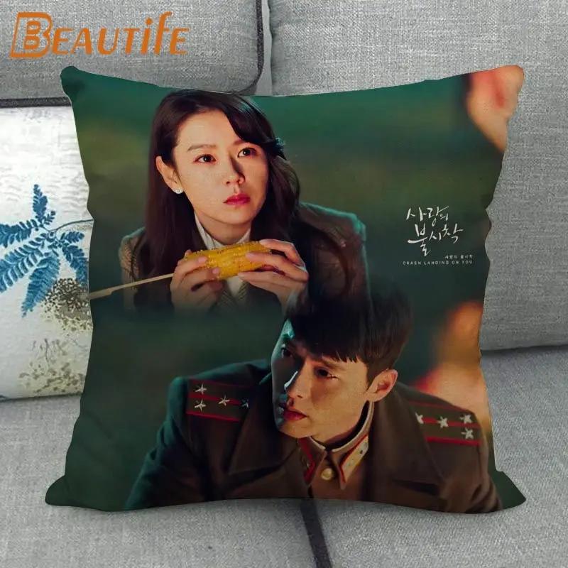 Custom Crash Landing On You Hyun Bin KPOP Pillowcase 45X45cm Wedding Decorative Eco-Friendly Cotton Linen Fabric Pillow Case