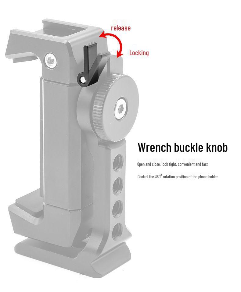 Aluminum Alloy Non-Slip Phone Holder - Stable Clamping for Horizontal & Vertical Shooting Accessories