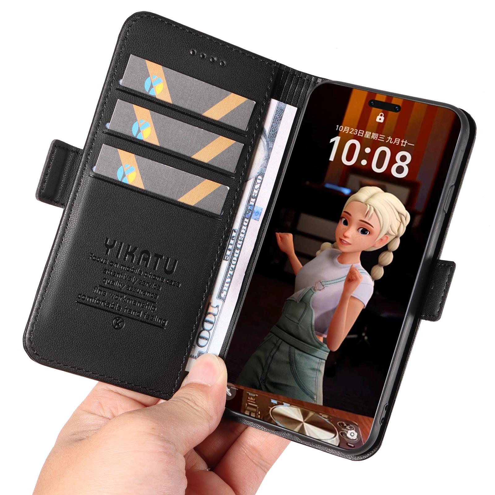 

For Honor Magic7 Pro 5G Wallet Phone Case YIKATU YK-003 Leather Stand Cover Wine Red