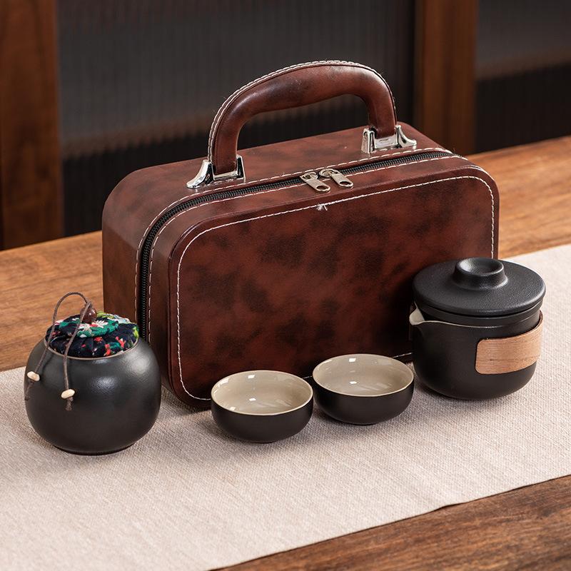 Travel tea set Ceramic express cup Portable one pot two cups Company business gifts Holiday souvenirs