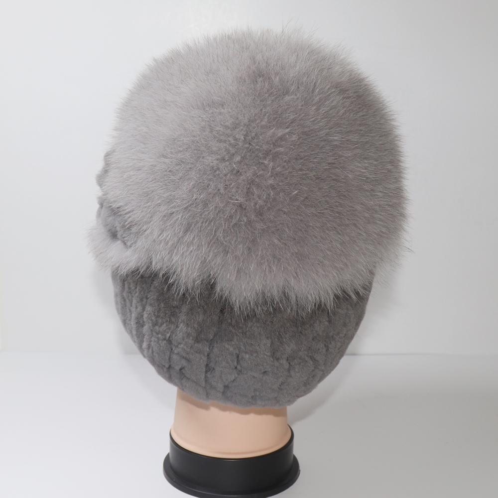 Iarnă femei 100% naturală șapcă din blană de iepure Rex, doamnă, caldă, autentică, șapci de blană de iepure Rex, bune, elastice, pălării din blană reală, căciuli calde