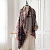Women Imitation Cashmere Winter Paisley Patterned Thick Warm Blanket Scarves Cashew Flower  Fashionable and Luxurious Scarf