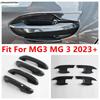 Car Outer Door Handle Bowl Decoration Protection Cover Trim ABS Carbon Fiber Accessories Exterior For MG3 MG 3  2024 2025