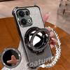 Glitter Magnetic Mirror Stand Bracelet Holder Case For Huawei Pura 70 Pura70 Ultra P60 P50 P40 P30 Lite P30 Pro Shockproof Cover