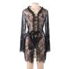 Women's Pajamas Plus Size Erotic Pajamas Belted Sexy Lace Pajamas See Through Cardigan Pajamas