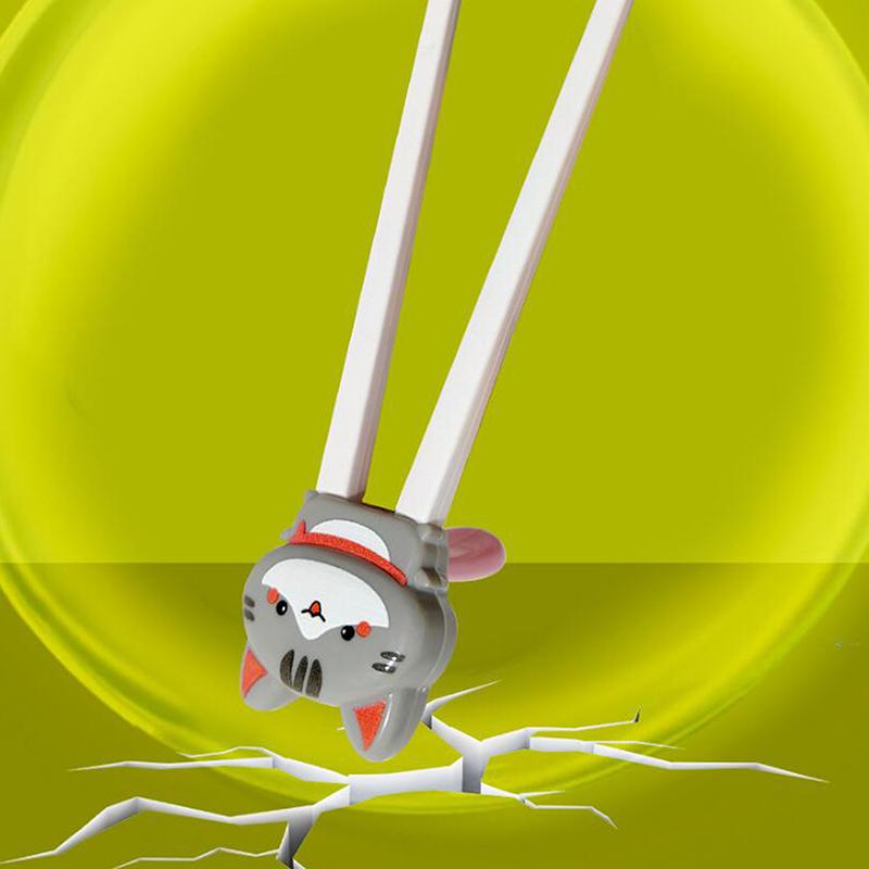 1 Pair Baby Kids Training Tableware Food Sticks Cartoon Animal Chopsticks For Children Cute Cat Elementary Learning Chopstick