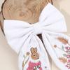Rabbit Embroidery Bow Hair Clip Sweet Girls Bunny Bowknot Hairpin Handmade Fabric Children's Headdress Headwear Kids Accessories