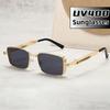 New Punk Metal Versatile Small Square Frame Sunglasses Personalized Futuristic Fashionable Uv400 Protection Unisex Glasses
