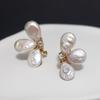 Light Luxury Baroque Pearl and Floral Stud Earrings