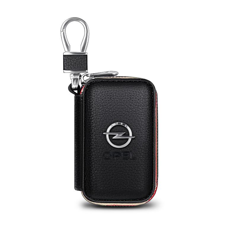 Leather Car Styling Key Card Organizer Portable Storage Bag Wallet Decor For Opel Opc Astra K Vivaro Corsa Zafira Insignia Mokka EZ8