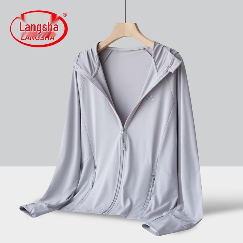 LangSha Women s UPF50+ Ice Silk Sun Protection Hoodie Jacket XL