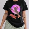 Stylish Funny Crawfish Moon T-Shirt, Lobster Graphic Tee, Weird Aesthetic Shirt, Surreal Ocean Art, Red Crayfish Tee, Vaporwave Style.