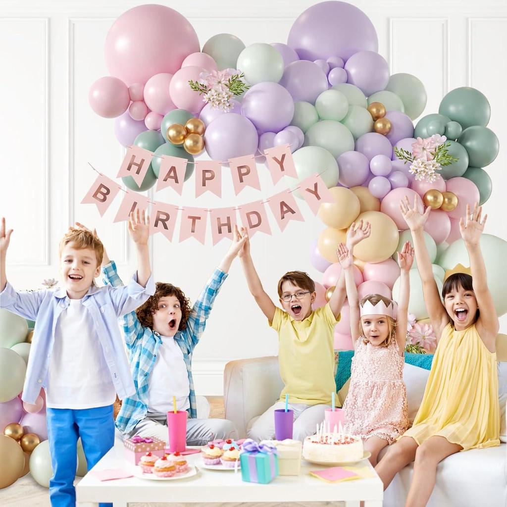 Retro Macaron Latex Balloon Garland Set for Celebrations and Parties