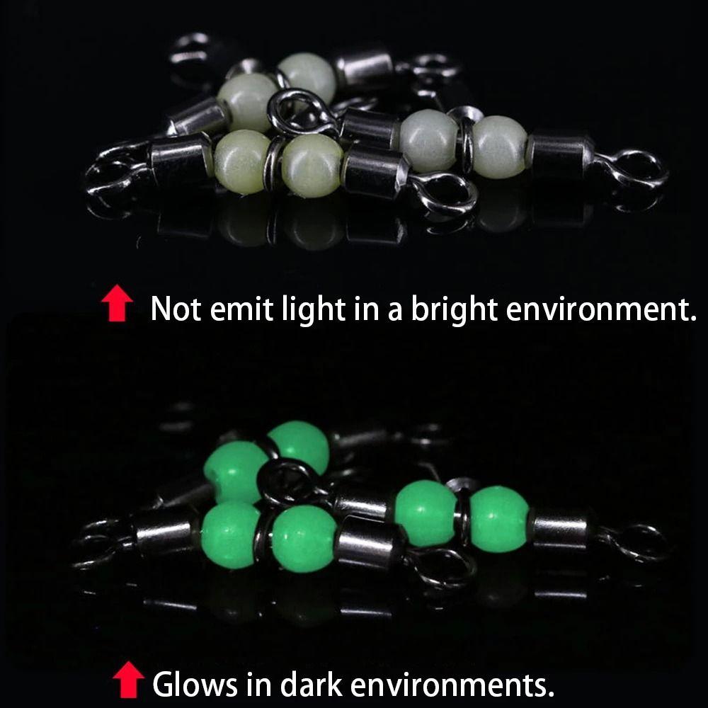Lure Line Connector Solid Ring Fishing Tackle Luminous Beads Fishing Swivel Fishing Connector