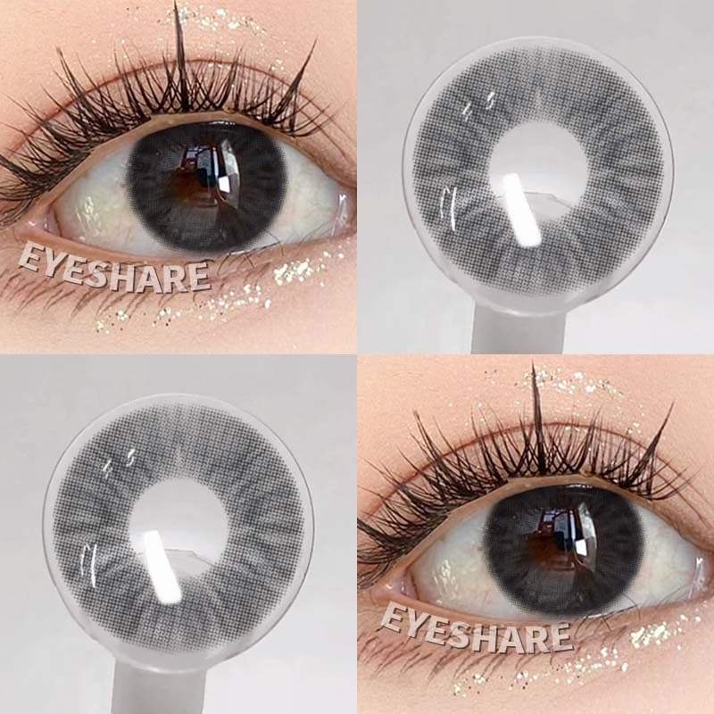 EYESHARE 1 Pair Natural Look Brown Contact Lenses Gray Lenses Eye Makeup Cosmetic Colored Softlens