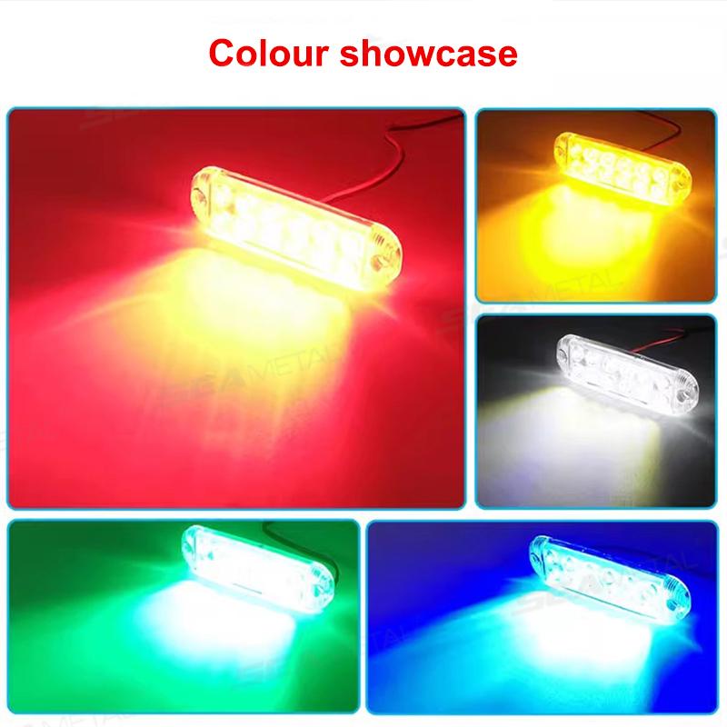 SEAMETAL 12smd LED Strobe Warning Light Strobe Grille Flashing Lightbar Car Truck Beacon Lamp Amber Yellow Traffic Lights 12V-80V