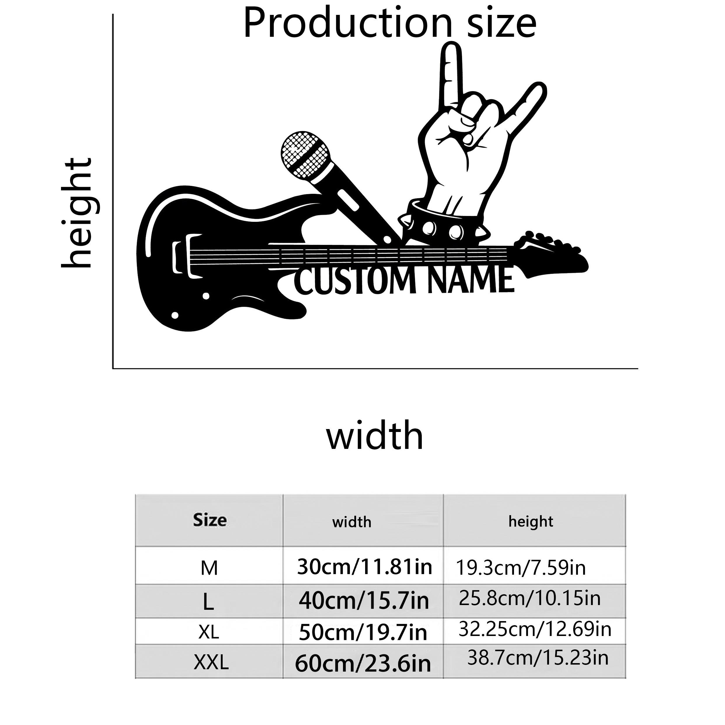 Exclusive Customizable Guitar Metal Wall Sign Personalized Instrument Theme Surname Ideal for Entryway Home Party Holiday Gift 30cm