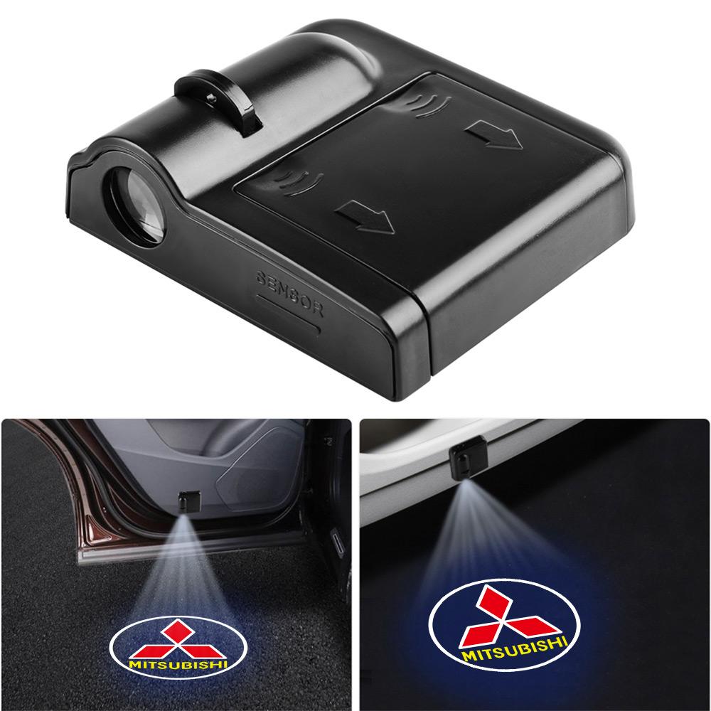 1/2pcs Car Door LED HD Welcome Courtesy Shadow Projector Lamp Logo Light For Mitsubishi Ralliart Lancer Outlander L200 Galant