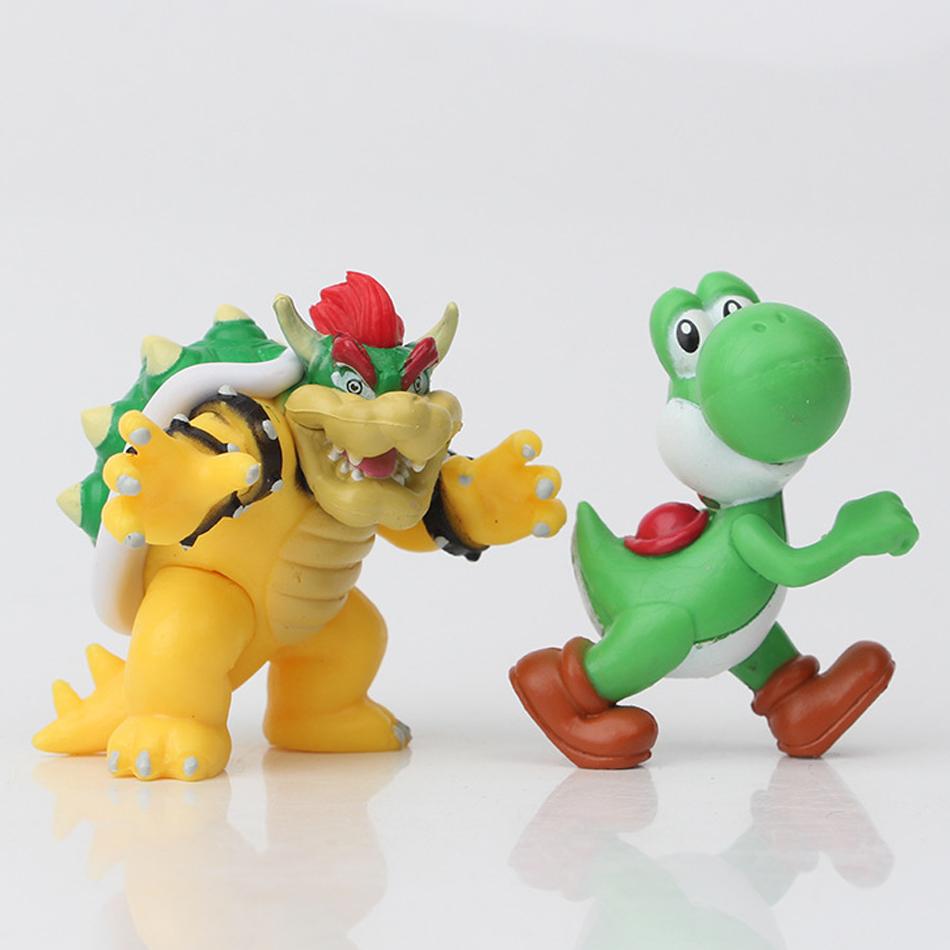 5-18Pcs/Set Super Mario Bros Pvc Action Figure Toys Dolls Model Set Luigi Yoshi Donkey Kong Mushroom  Holiday Gifts
