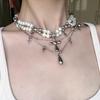 Y2K Spicy Girl Dark Star Leather Choker Necklace - Pure Desire Clavicle Chain