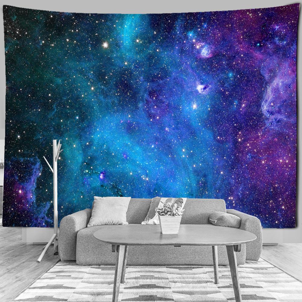 Galaxie Wandteppich Sternenhimmel Wandteppich Universum Weltraum Wandbehänge Psychedelische Mysteriöse Sterne für Schlafsaal Wohnzimmer
