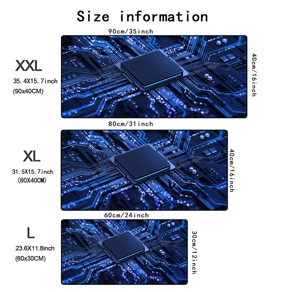 Inside Motherboard Circuit Board Mouse Pad Large Keyboard Antislip Table Cushion Office Desk Mat Pc Gamer Accessories Mousepad