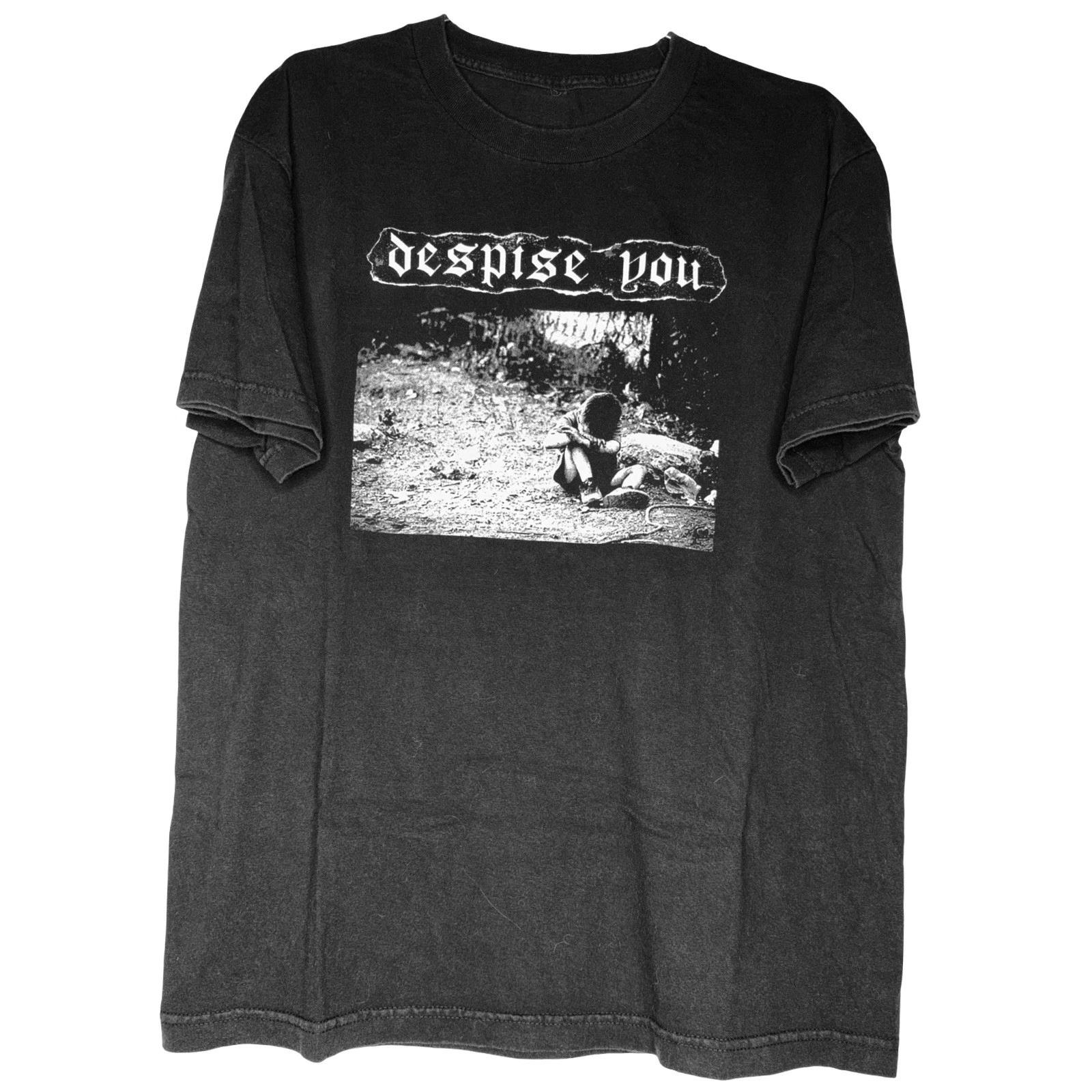 Vintage Despise You T-Shirt L Corrupted Dystopia Crossed Out Man is the Bastard M