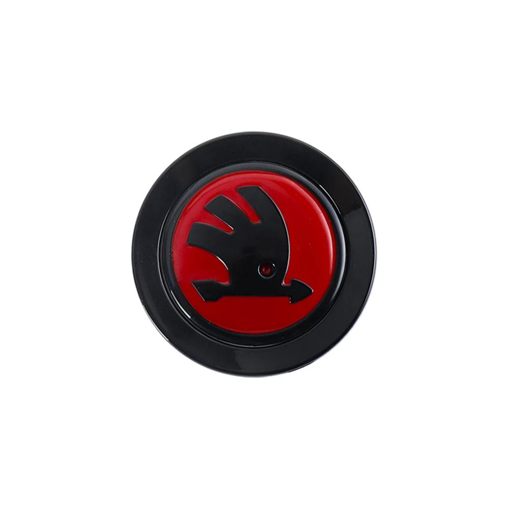 Car Sticker 2025 New 1Pcs 63MM ABS Car Steering Wheel Badge Sticker Decoration For Skoda Octavia Rapid Fabia A7 Superb KAMIQ Roo