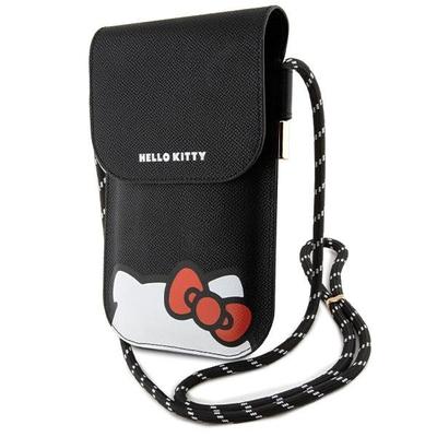 Handbag Hkowbpsckek Black/Black Leather Hiding Kitty Cord