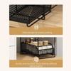 Iron 2 Tier Storage Basket Stable Frame Sliding Cabinet Basket Cabinet Organizer  for Kitchen