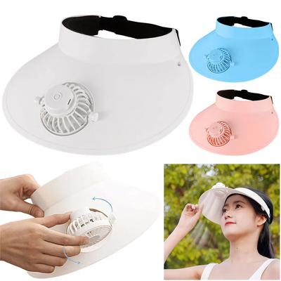USB Charging Summer Fan Cap Rotatable Peaked Cap Fan 3 Wind Speed Sun Protection Hat Fan Wide Brim for Women/Men/Children