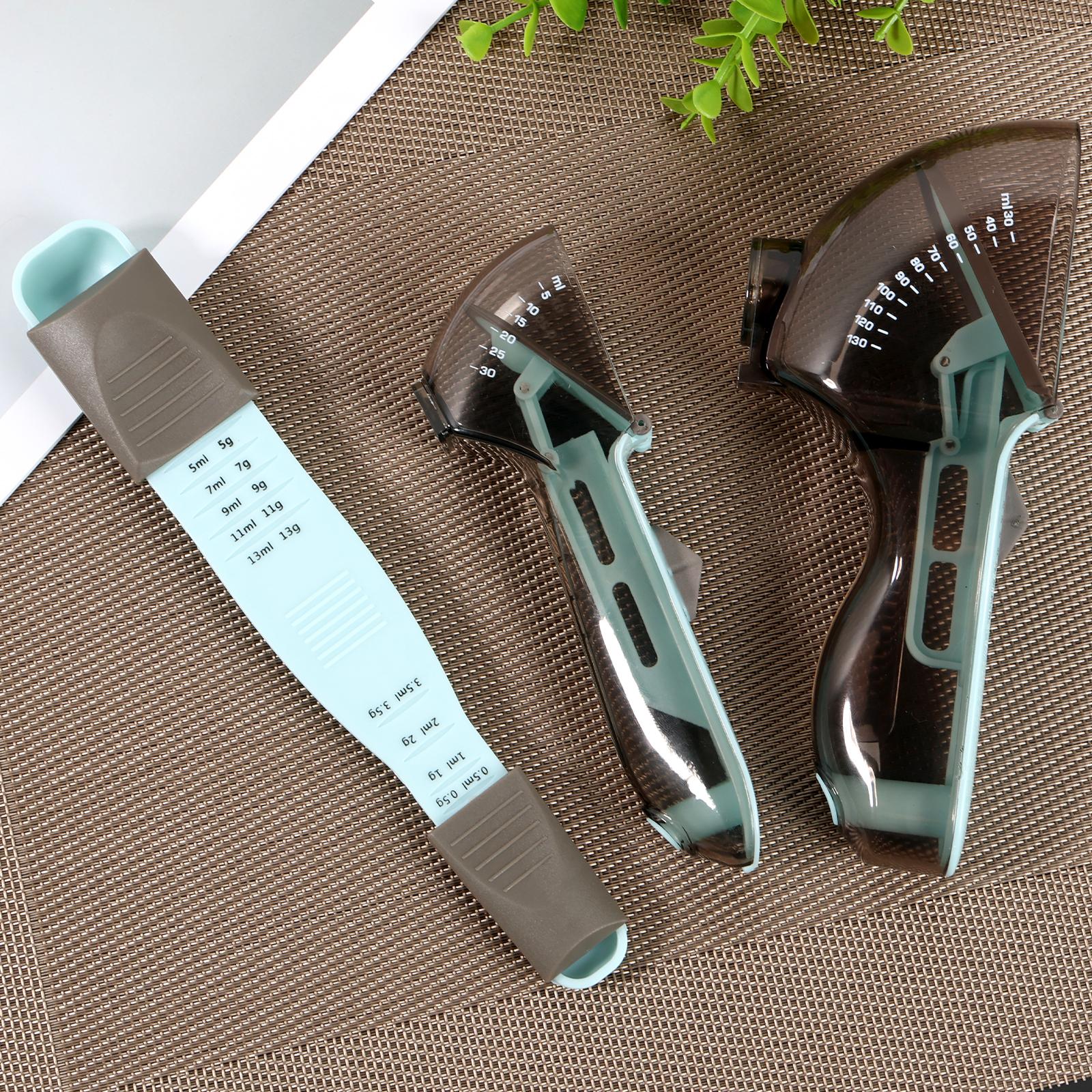 

Набор из 3 шт. мерных ложек, регулируемая мерная ложка для выпечки со шкалой, многоразовый пластиковый кухонный мерный стакан, многоцелевой