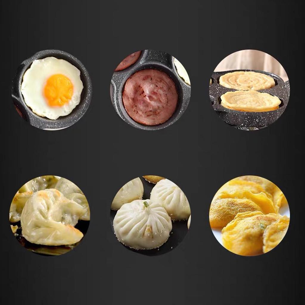 Nonstick Egg Frying Pan with Scalding Handle Wooden Breakfast Skillet Premium Material