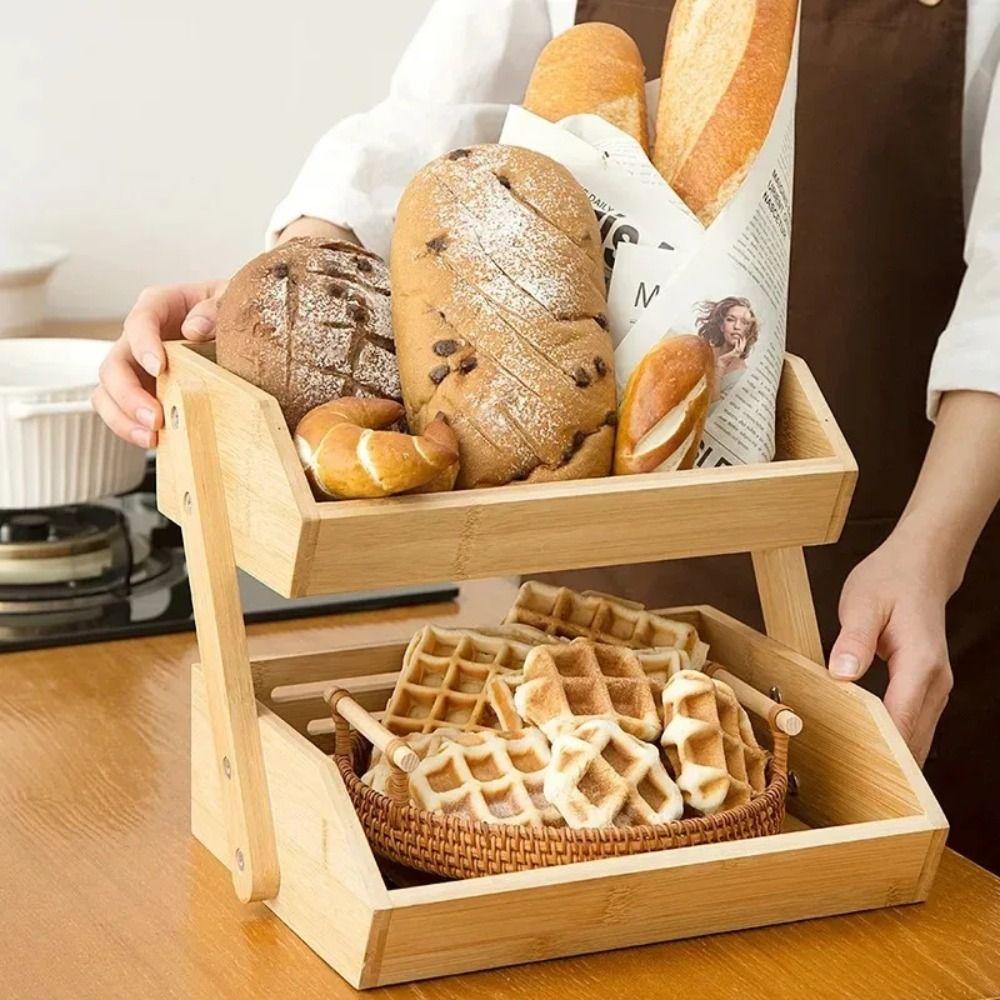 2/3 Tier Fruit Basket Large Capacity Multifunctional Desktop Snack Storage Shelf Removable Food Container