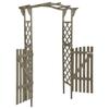 VidaXL Pergola with Gate 116x40x204 Cm Grey Solid Fir Wood