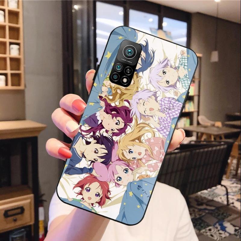 Carcasă de telefon Yuru Yuri Japan Anime pentru Xiaomi 12 11T 10 9 Redmi Note 11 10 10S Pro Redmi 9 9A 8, neagră, din sticlă PC