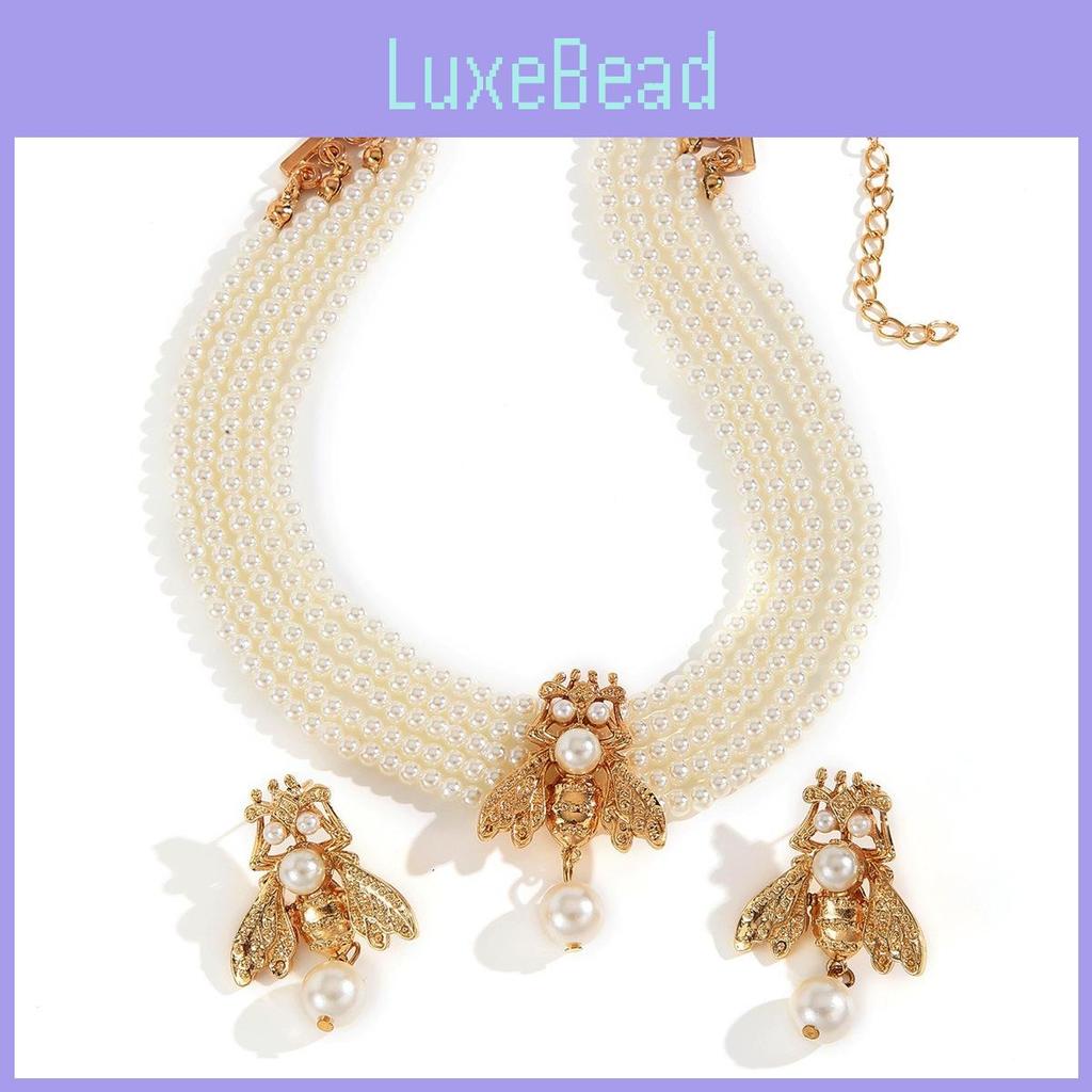 Set Animal Jewelry With Pearl Alloy Elements For Women Gift Decoration Givers