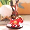 1Pcs Cartoon Stuffed Doll Toy Zodiac Horse Pendant Cute Pony Plush Keychain Bag Hanging Decoration Car Key Holder New Year Gifts