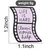 Xiaomi Life Is Hard Classic Movies Help Badge Enamel Pin Retro Film Reel Design Brooch Bags Clothes Jewelry Gift for Cinema Enthusiasts