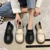 Slipper Damen 2025 Herbst neue Plateau dicker Absatz Mode Britisch Einzelne Schuhe College-Stil Ein Pedal jk kleine Lederschuhe