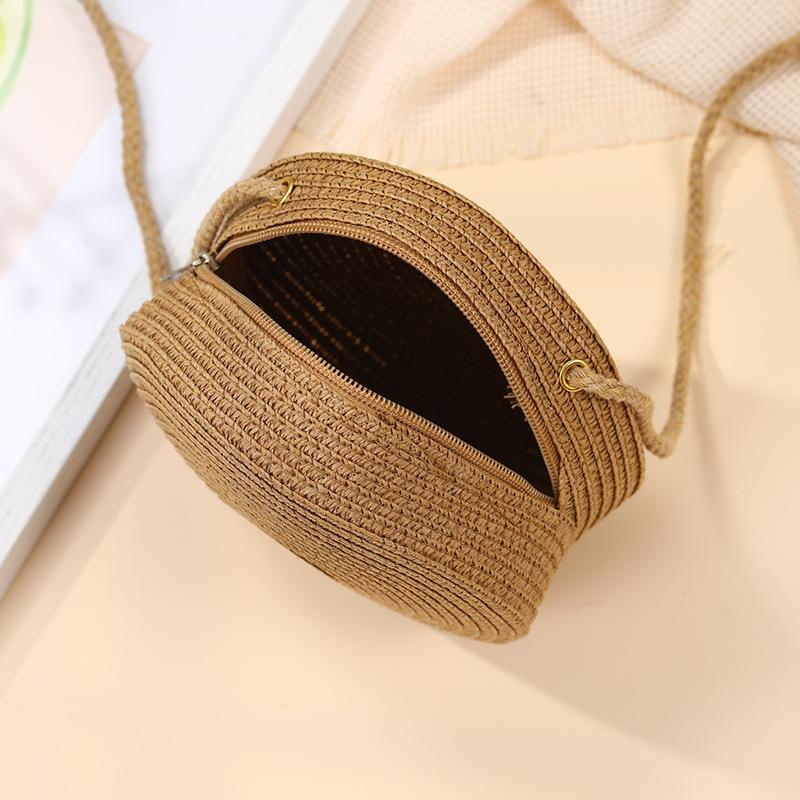 Summer straw bag woven bag seaside vacation new children's cute beach straw bag messenger change bag