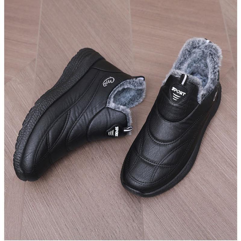 Winter Cotton Shoes Soft-soled Non-slip Padded Thickened Warm Leather Waterproof Men's and Women's Cotton Boots
