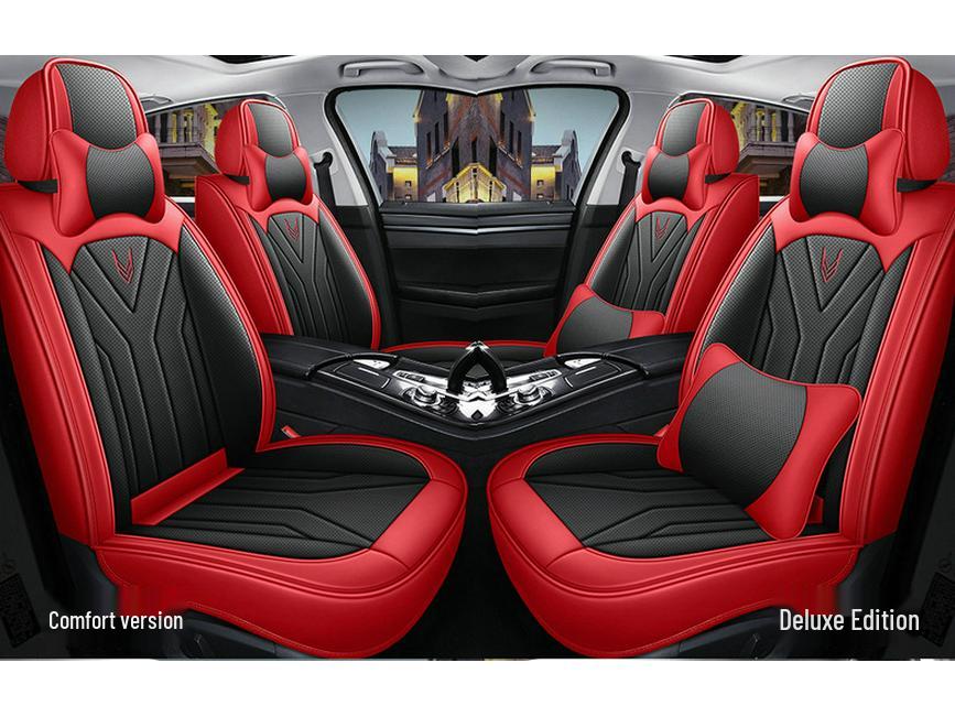 Universal Nappa Leather Car Seat Cushion and Cover - All-Season Full Surround Design