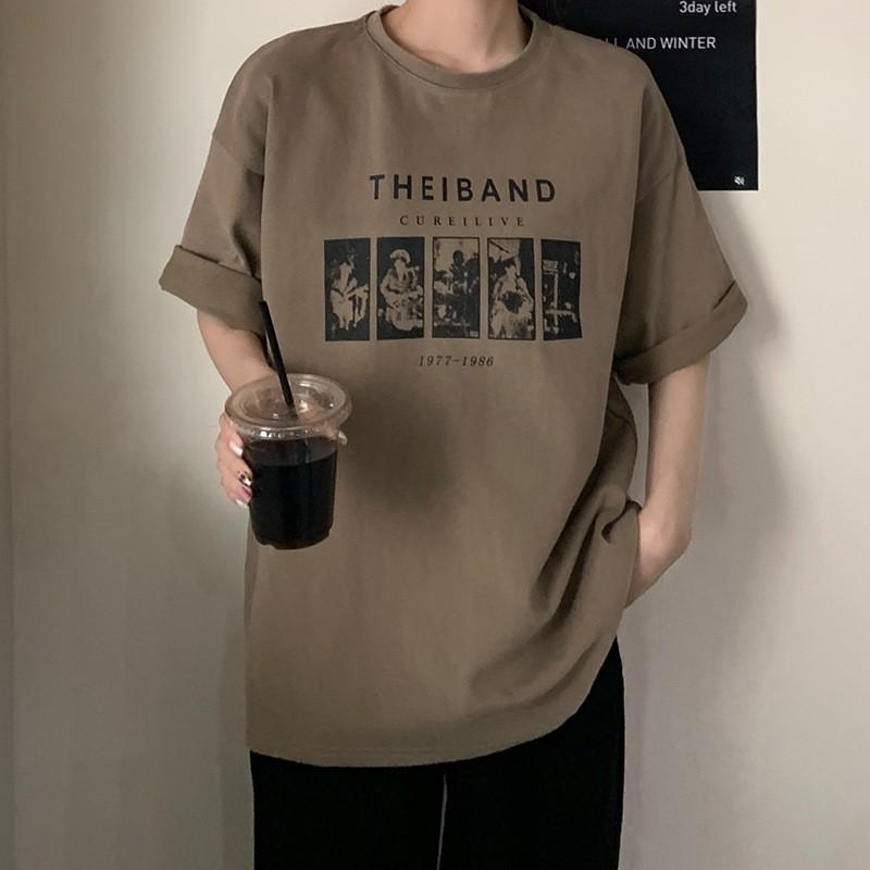 Women's Round Neck Short Sleeve Graphic Print T Shirts Loose Fit Casual Harajuku Streetwear Tops